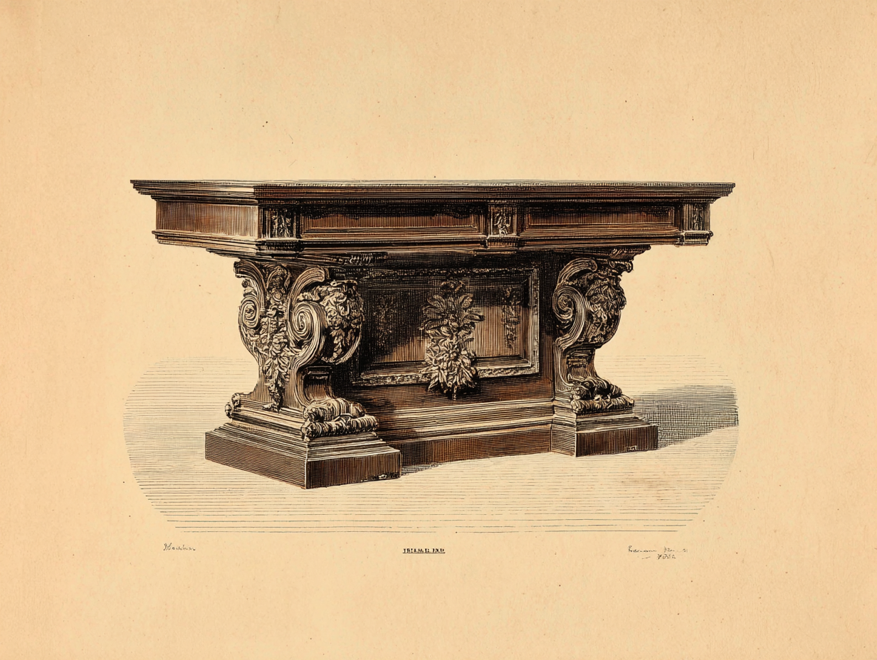 An American Empire piece — American sibling with heavier mahogany and brass mounts, post-1815