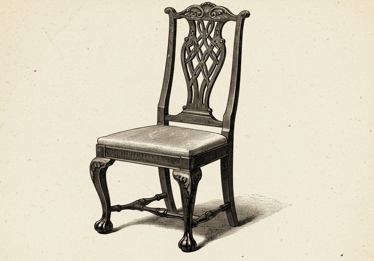 A Chippendale rococo chair — carved mahogany, cabriole leg, predecessor English style