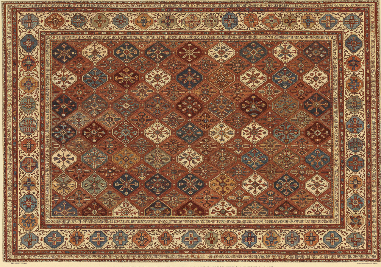 A Yomut rug — the eastern Turkmen tribe with distinct kepse and dyrnak güls, different proportions