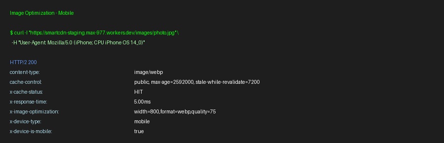 Image Optimization Mobile